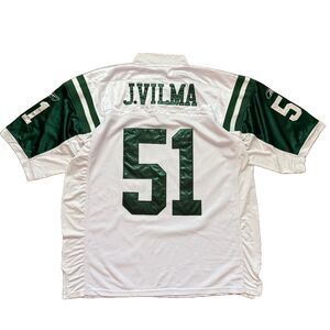 Vintage Reebok New York Jets Jonathan Vilma Jersey Mens Size 52 XXL Green